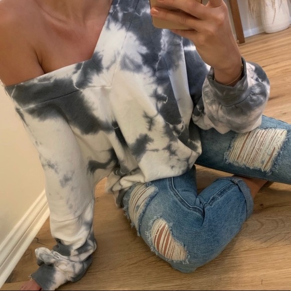 mrsalliexo Sweaters - 🔃  Reposh - Gumdrop Tie Dye Sweater | Gray 🖤